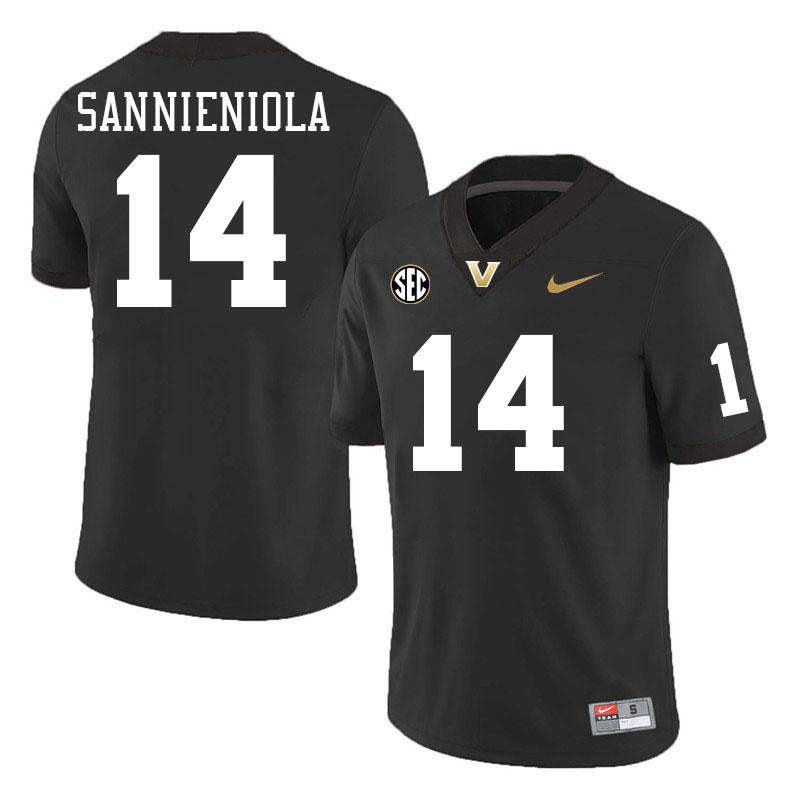 Vanderbilt Commodores #14 Steven Sannieniola College Football Jerseys Stitched-Black